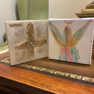 Cross and Angel Mini Canvas Art Set